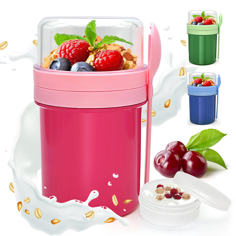 Food Storage Meals - Taşınabilir Çift Katmanlı Gecelik Yulaf Ezmesi