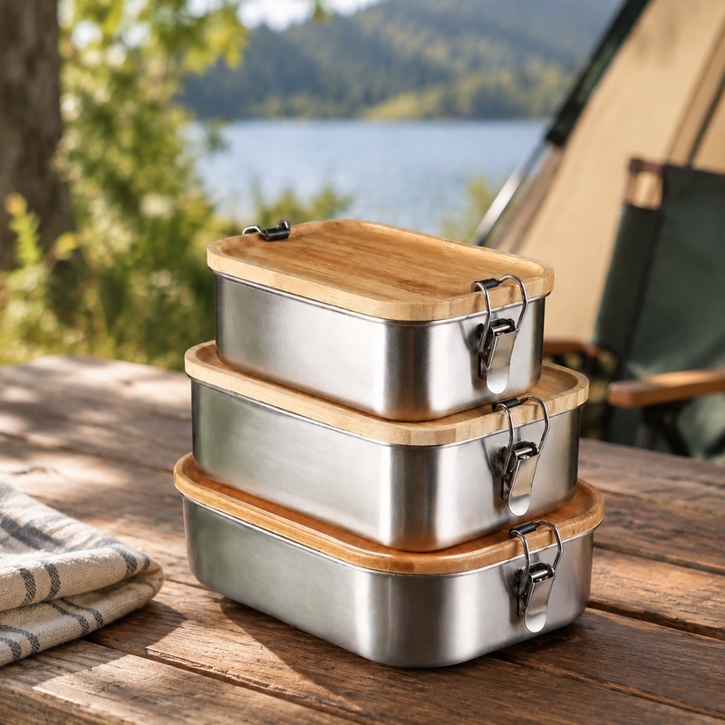 Food Storage Meals - Bambu Kapaklı Japon Tarzı Bento Kutusu,