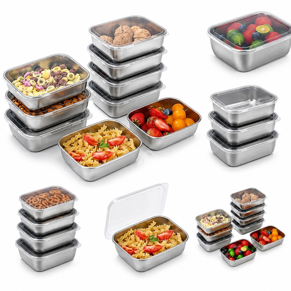 Food Storage Meals - 6 Adet Paslanmaz Çelik Gıda Saklama