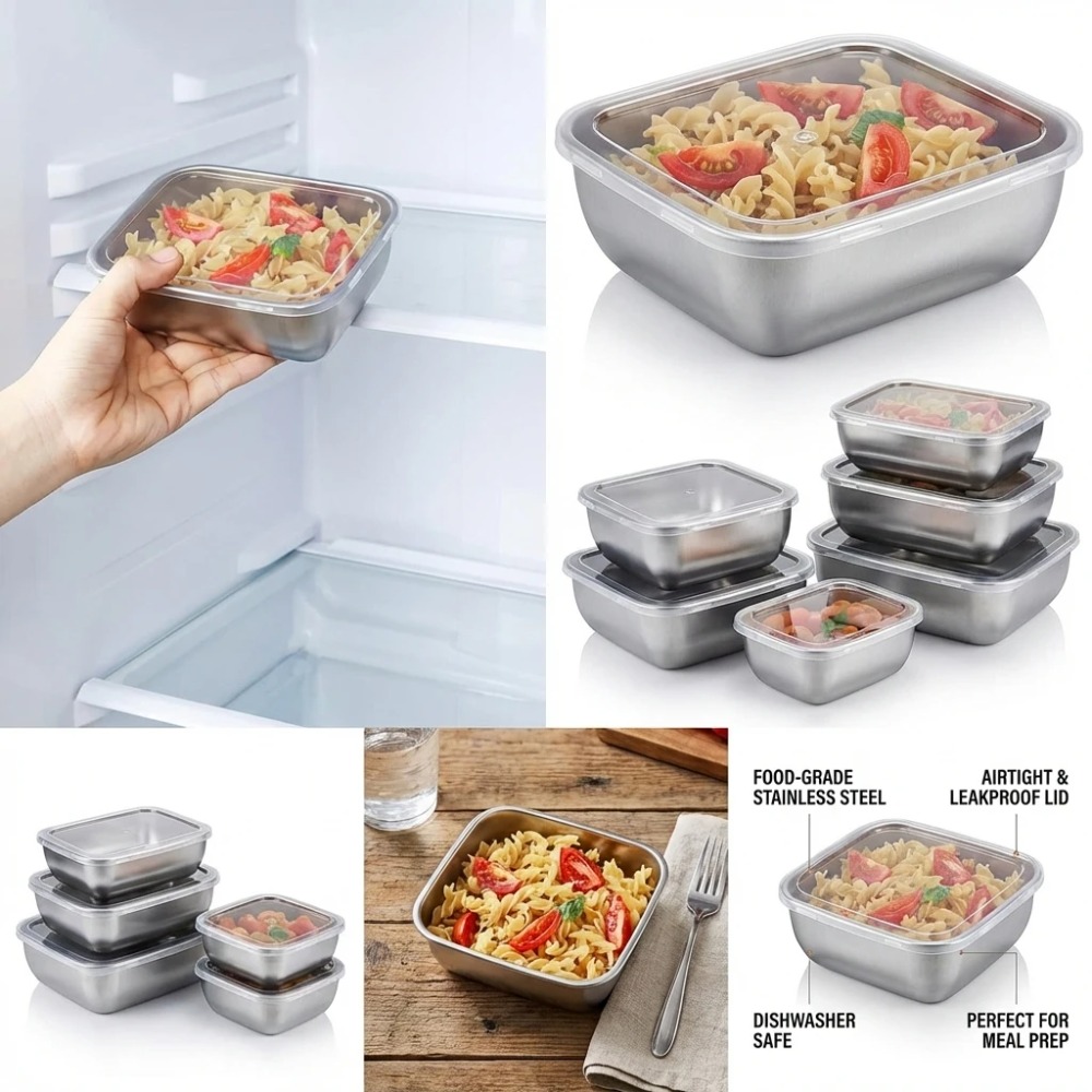 6 Adet Paslanmaz Çelik Gıda Sa - Food Storage Meals incelemesi ve fiyatı