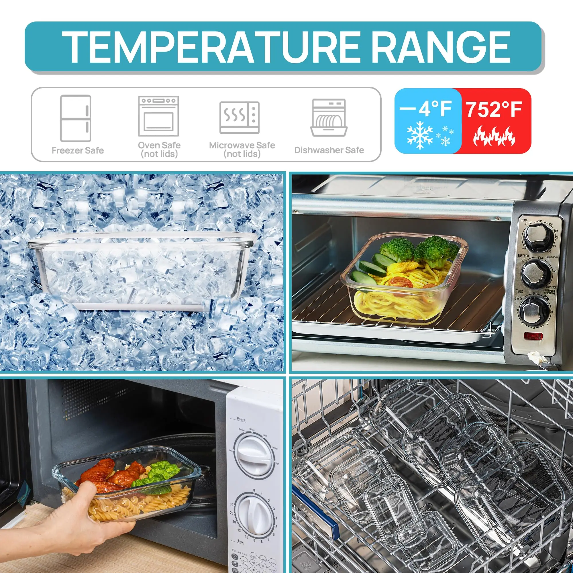 Cam Öğle Yemeği Kutusu Gıda Sa - Food Storage Oven Safe incelemesi ve fiyatı